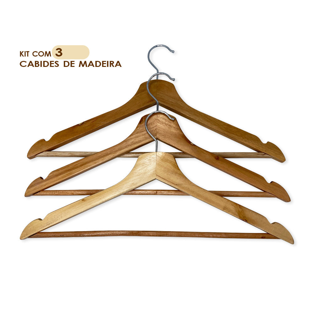 Kit Cabides De Madeira Marfim com Verniz Atacado Closet